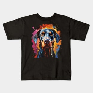 Doberman Rainbow Kids T-Shirt